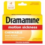 Dramamine Chewable, Motion Sickness Relief, Orange Flavor, 8 Count