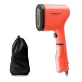 Rowenta Pure Pop DR2022 Steam Brush, 1300 W, Steam Capacity up to 20 g/min, Smoothes and Cleans, Removes Fluff and Hair, Reversible Brush Heads, Travel Design, Coral Red