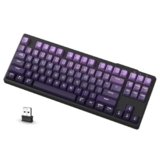 ATTACK SHARK X FREEWOLF M87 Tastiera da Gioco Wireless all’80%, TKL RGB SA Tastiera PBT Bluetooth/2.4Ghz, Batteria da 4000 mAh per Mac/Win, Ufficio/Giochi, QWERTY – Sfumatura Viola