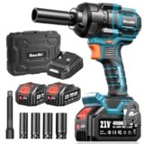 Seesii Impact Wrench 886 Ft-lbs(1200N.m), 1/2 High Torque Impact Gun with 21V 2×4.0Ah Battery, Electric Impact Driver, 2900IPM, 5 Socket, Cordless Impact Wrench for Home Car/Mower/Pickup/Truck RV