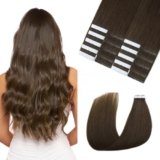 Sindra Extension Biadesive Capelli Veri Castano Cioccolato 20Pezzi 45cm 50g Capelli Umani Estensioni Tape Remy Human Hair Extension Capelli Veri Biadesive(tape#4-45cm)