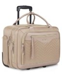 LIGHT FLIGHT Rolling Laptop Bag 17.3 inch Rolling Briefcase for Women Computer Bag with Wheels Laptop Case Overnight Roller for Carry on Travel Work Business, Champagne