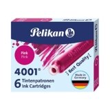 Pelikan 321075A Set Cartucce Inchiostro 4001 Per Stilografiche Tp6, Rosa, Prodotto In Germania, 321075A, Rosa, 60 cartucce