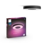 Philips Hue White and Color Ambiance Infuse, Plafoniera Smart, Grande, Lampada Smart con Bluetooth, 52.5 W, Lampada da Soffitto con App, Nera