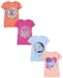 The Children’s PlaceThe Children’s Place Girls Short Sleeve Graphic T- Shirt 4-PackOWL/UNI/Butterfly/CATMedium (7/8)