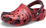 Crocs® Kids Classic Marbled Tie-Dye Clog Sneakers for Toddlers – Seasonal Graphics – Perforated – Round Toe Pepper/Black 7 Toddler M