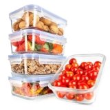 Nutrichef Contenitori Vetro per Alimenti 10 Pezzi (5 Contenitori + 5 Coperchi Ermetici), per Dolci, Verdura, Pomodoro, Frutta, Pasta e Cereali, senza BPA, Resistenti al Freezer/Forno, Blu
