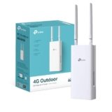 TP-Link TL-MR110-Outdoor Router WiFi con SIM da Esterno, 4G Cat4 300Mbps, IP65, 1 x Porta WAN/LAN(PoE In), Antenne LTE Smontabili, Alimentazione PoE/DC, Montaggio su Palo, Parete e Finestra