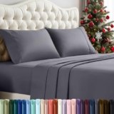 Utopia Bedding Queen Sheet Set – 4 Piece Bed Sheets for Queen Size Bed, Soft and Breathable Microfiber, Includes 1 Fitted Sheet, 1 Flat Sheet and 2 Pillowcases (Grey)