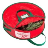 Handy Laundry Christmas Wreath Storage Bag – Durable, Tarp Material, Zipper, Sturdy Carry Handles, Pest Protection – Ideal Home, Garage Organization for Seasonal Holiday Wreath Decorations (24″)