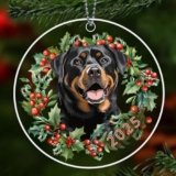 Rottweiler Christmas Ornament 2025, Dog Ornaments for Christmas Tree, Black Dog Acrylic Pet Ornament, Rottweiler Gifts for Women, Rottie Mom