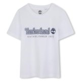Timberland T60212 Maglietta da ragazzo, Bleu marine/blanc, 5 anni