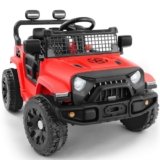 ELEMARA Ride on Toys for Kids, 3.5 mph Ride On Car for Toddlers, 12V Battery Operated Car w/Bluetooth, Remote, LED Lights, Toddler Electric Car to Drive, 3 Speeds Electric Vehicles for Child- Red