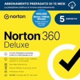 Norton 360 Deluxe 2026 + Utilities Ultimate | Antivirus 5 dispositivi | 50 GB backup | 15 mesi rinnovo automatico | 1 Utente | Codice d’attivazione via email”