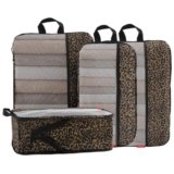 U+U 4 Set Compression Packing Cubes – Ultralight Travel Organizers, Space-Saving Suitcase Organizer, Expandable Packing Cubes for Travel, Business Trip and Family Vacation (Leopard)