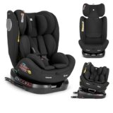 KikkaBoo Seggiolino Auto 0–36 kg ISOFIX i-Size i-MOOVE 2, 40–150 cm, Rotazione 360°, Reclinabile, Poggiatesta Regolabile, Contro e Fronte Marcia, Nero