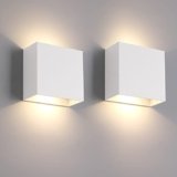FUPE 2 Pezzi Applique Led da Parete Interno, 12W Moderno Up Down Lampada Bianco Caldo 1200LM per Soggiorno, Camera da Letto, Corridoio