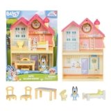 Mini House Playset with 2.5″ Figure & 5 Accessories, 3 Room Play House Toys with Carry Handle, Compact Travel Toy