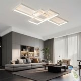 ANZHUANG Lampadario Moderno Soggiorno, Plafoniera LED Con Telecomando, Applica A Decorativa Soggiorno Camera Da Letto Cucina E Ufficio. Bianca, 90 * 50CM/80W
