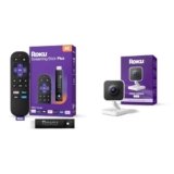 Roku Streaming Stick Plus 2025 4K HDR TV Streaming Device with Voice Remote & Roku Indoor Camera 1080p HD Security Camera with Night Vision Bundle