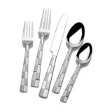 International Silver 5108515 Checkered Frost Stainless Steel Flatware, 20-Piece Set, Service for 4