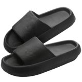 AMZHOTER Ciabatte Morbide e Comode Pantofole da Casa, Sandali Antiscivolo Estivi da Spiaggia e Piscina, Rosa Nero