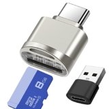 Lettore di Schede Micro SD USB C, Lettore di Schede di Memoria TF Tipo-C con Adattatore USB C per PC Portatile, MacBook, Samsung Galaxy, Telefono Tipo C