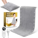 100 * 50 cm Termoforo Elettrico Extra Grande, 12 Impostazioni del Timer, 25~55° di Temperatura, Matrimoniale per Alleviare il Dolore Muscolare Lombare,Addome, Collo, Spalla