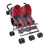Delta Children LX Side by Side Stroller – with Recline, Storage & Compact Fold, Grey