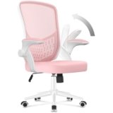 naspaluro Sedia da Ufficio,Sedie Scrivania Ergonomica Con Braccioli Ribaltabili a 90°,Poltrona Ufficio Ergonomica lombare, Rivestimento in Rete Traspirante,Sedia Girevole 360° Con Funzione Swing,Rosa