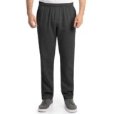 Fruit of The Loom Men’s Eversoft Fleece Open Bottom Sweatpants with Pockets, Relaxed Fit, Moisture Wicking, Breathable, Black Heather, Large