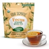 Four Sigmatic Focus Organic Green Tea | Focus Enhancing Tea with Lion’s Mane Mushroom Extract | Organic Green Tea, Mint, and Rose Hips | Vegan, Gluten-Free | Unsweetened with Lemon, 24 Servings