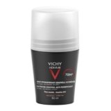 Vichy Homme Deodorante Roll-On da Uomo, Adatto alle Pelli Sensibili, Controllo Estremo per 72H, Sensazione di Freschezza Immediata, Con Acqua Termale di Vichy e Sali di Alluminio, 50 ml