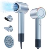 YASHE Asciugacapelli Ionico, Motore Brushless ad Alta Velocità da 110.000 g/min, Asciugatura Veloce a Bassa Rumorosità 22m/s, 1600W Phon Capelli Professionale, 1 Diffusore e 2 Concentratori