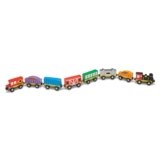 Melissa & Doug Wooden Magnetic Train Cars – 8 Piece Educational and Skill-Building Wooden Toy for Boys and Girls
