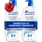 Head & Shoulders Anti-Dandruff Shampoo and Conditioner, Classic Clean 2-in-1 Twin Pack, 1% Pyrithione Zinc, Flake Control, Scalp Care, Color-Safe, 32.1 fl oz Each