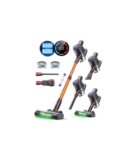 Zynet DP2 Aspirapolvere Senza Fili con Doppia Batteria, 45KPa/60Min/500W, Display LED, Asta Telescopica, Autoportante, LED Verde, Scopa Elettrica Senza Fili per Peli Di Animali/Tappeti/Pavimenti Duri