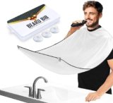 Leaflai Beard Bib Beard Apron, Beard Hair Catcher for Men Shaving & Trimming Non-Stick Waterproof Beard Cape Grooming Cloth with 3 Suction Cups Birthday Gifts for Men Him Boyfriend