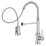 HURRAN Rubinetto Cucina Cromo, Rubinetto Lavello Cucina con 3 Modalità di Spruzzo, Rubinetto Lavello Cucina ad Arco Alto Estraibile con Rotazione a 360°per Lavelli da Cucina, Acciaio Inox