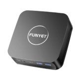 FUNYET Mini PC Laptop,Win 11 Pro, 16 GB de RAM DDR4, SSD de 1 TB, procesador N95 (hasta 3,4 GHz), HDMI + DisplayPort/RJ45 x2/WiFi/Bluetooth 5.0/USB 3.2, Compatible con Pantallas 4K, Negro