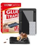 Wowcatch Sticky Mouse Traps Indoor for Home – 12 Pack Glue Traps for Roaches, Spider, Lizard, Rodent Catcher for Kitchen, Garage, Glue Boards for Insects, Pet Safe Pest Control, Non-Toxic, Small Size