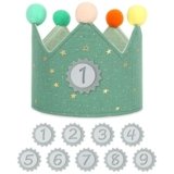 URAQT Corona Compleanno Bambini con Numeri Intercambiabili 0-9, Tessuto Cappello da Festa