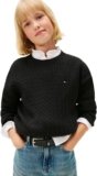 Tommy Hilfiger Cable Sweater Kg0kg08848 Pullover, Black (Black), 14 Anni Bambina