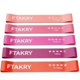 FTAKRY Resistance Bands for Working Out, Exercise Bands with 5 Resistance Levels, Natural Latex Resistance Bands Designed for Home Fitness, Strength Training and Flexibility Exercises (Pink)