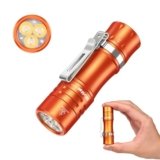 Wurkkos TS10 V2 Mini torcia a LED, 1400 lumen, piccole torce a LED con Auxiliary, Max Throw 130 m, IP68, impermeabile, con BLF Anduril 2.0 UI (arancione-4 K)