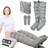 Pressoterapia Linfodrenaggio Professionale, 6 Camere D’aria Macchinario Pressoterapia gambe e braccia Addome Glutei per Casa, Apparecchio Pressoterapia,Massaggio Linfodrenante(2 Gambe + 1 Addome)