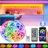 Realky LED Striscia, 30M(2 * 15M) Multicolor Led Strip Light, APP Bluetooth Controllato RGB Strisce LED, Luci Gaming per Decorare Scale, Festa, Cucina Casa, Bar