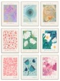 Flower Market Poster, Minimalist Floral Flower Market Wall Art, Colorful Abstract Aura Posters for Room Aesthetic, Aura Gradient Spiritual Affirmation Canvas Art Prints for Bedroom Boho Wall Decor（8x10inch, Unframed)