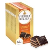 Ferrero Rocher Premium Chocolate Bar, 55% Dark Chocolate Hazelnut & Crunchy Salted Caramel, 8 Count, ​3.1 oz