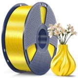 SUNLU PLA+ Silk Filament, Filamento 3D in Seta Metallizzata Lucida, filamento per Stampante 3D PLA PLUS ad alta Resistenza, Bobina da 1 kg, Giallo